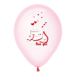 Повітряна кулька (B105, 30 см), Love you на льодянику рожевому 25 шт. 2 ст. арт. 258-0096