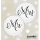 Повітряна куля (24'' 60 см) Mr& Mrs (чорні) 2 шт., 1 колір/2 сторони, білий, в уп. арт 0115