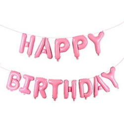 Фольговані кулі літери рожеві HAPPY BIRTHDAY 16" (40см) упаковка арт. 12 -1005