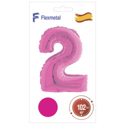 Цифра 2 малинова Flexmetal 40''/102 см