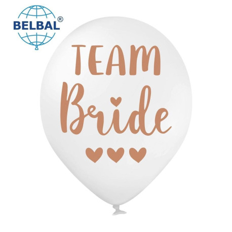 Повітряна кулька (B105, 30 см), Team Bride на білому 25 шт. 2 ст. арт. 258-0139