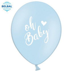 Повітряна кулька (B105, 30 см) Oh baby на блакитному 25 шт. арт. 258-0168