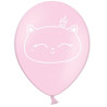Повітряна кулька (B105, 30 см), кішечка біла на рожевому, 25 шт. 2 ст. арт. 258-0072