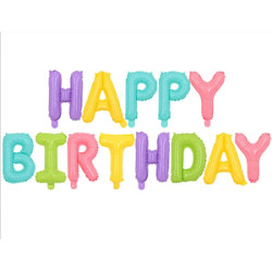 Фольговані кулі літери різнокольорові HAPPY BIRTHDAY 16" (40см) упаковка арт. 12 -1010