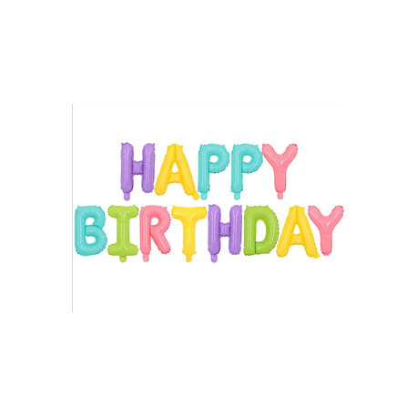 Фольговані кулі літери різнокольорові HAPPY BIRTHDAY 16" (40см) упаковка арт. 12 -1010
