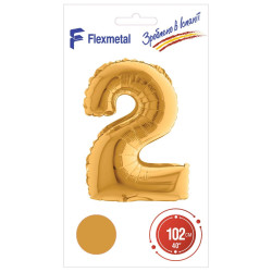 Цифра 2 золота УП Flexmetal 40''/102 см