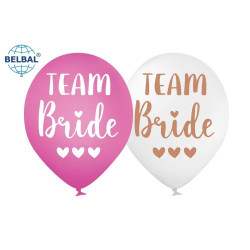 Повітряна кулька (B105, 30 см), Team Bride мікс (рожеві та білі) 25 шт. 2 ст. арт. 258-0138