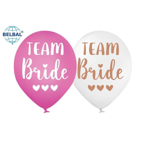 Повітряна кулька (B105, 30 см), Team Bride мікс (рожеві та білі) 25 шт. 2 ст. арт. 258-0138
