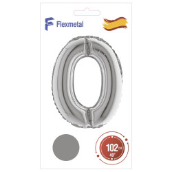 Цифра 0 срібна УП Flexmetal 40''/102 см