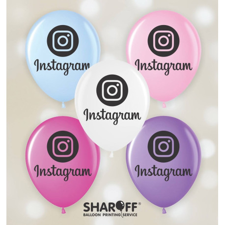 Повітряна кулька (12", 30 см) Instagram 50 шт. 2 ст. Арт. 0302