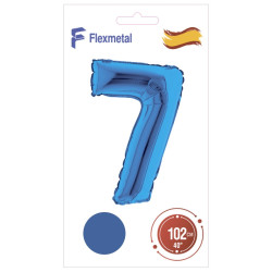 Цифра 7 синя Flexmetal 40''/102 см