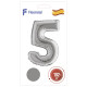 Цифра 5 срібна УП Flexmetal 40''/102 см