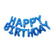 Фольговані кулі букви сині HAPPY BIRTHDAY 16" (40см) упаковка арт. 12 -1006