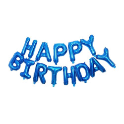 Фольговані кулі букви сині HAPPY BIRTHDAY 16" (40см) упаковка арт. 12 -1006