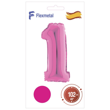 Цифра 1 малинова Flexmetal 40''/102 см
