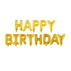 Фольговані кулі літери срібло HAPPY BIRTHDAY 16" (40см) упаковка арт. 12 -1009