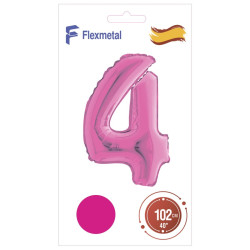 Цифра 4 малинова Flexmetal 40''/102 см