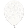 Повітряна кулька (B105, 30 см), білі кривульки серця на прозорому 25 шт. 5 ст. арт. 258-0025