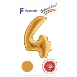 Цифра 4 золота УП Flexmetal 40''/102 см