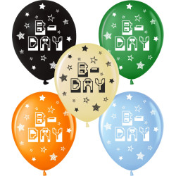 Повітряна куля (12'' 30 см) Minekraft B-Day день народження, 50 шт., 5 ст. арт. 0402