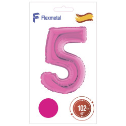 Цифра 5 малинова Flexmetal 40''/102 см
