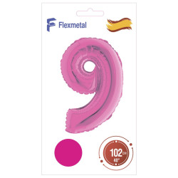 Цифра 9 малинова Flexmetal 40''/102 см