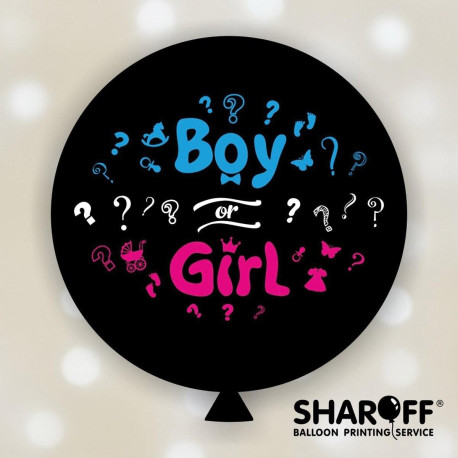 Повітряна куля BelBal (100 см) для ґендерної вечірки Boy or Girl, 3 кол./2 ст., в уп. арт. 0100