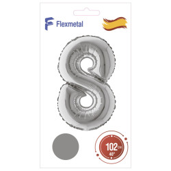 Цифра 8 срібна УП Flexmetal 40''/102 см