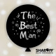 Повітряна куля (30'' 80 см) The Best Man, 1 колір/ 2 сторони, чорна, срібло в уп. арт. 0109