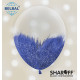 Повітряна кулька (B105, 30 см) Brush shine Midnight синій на прозорому 1 шт. арт. 258-0163
