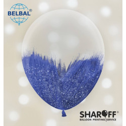 Повітряна кулька (B105, 30 см) Brush shine Midnight синій на прозорому 1 шт. арт. 258-0163