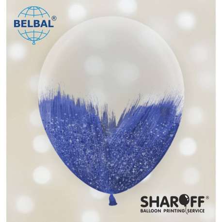 Повітряна кулька (B105, 30 см) Brush shine Midnight синій на прозорому 1 шт. арт. 258-0163