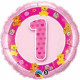 Куля фольгована (18''/46 см) Коло рожеве "1" (QL), 1 шт. арт. 1202-3028 П