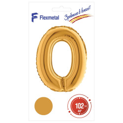 Цифра 0 золота УП Flexmetal 40''/102 см