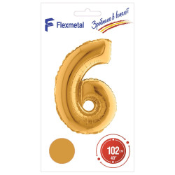 Цифра 6 золота УП Flexmetal 40''/102 см