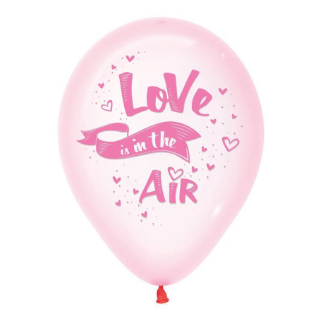 Повітряна кулька (B105, 30 см), Love is in the air, льодяник рожевий 25 шт. 2 ст. арт. 258-0095