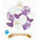 Набір повітряних куль, "Happy birthady" білий, фіолетовий, brush shine 10 шт. в уп. арт. 18-004