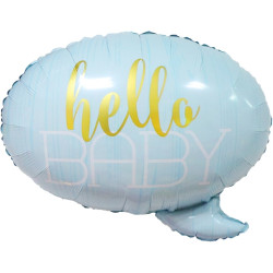 Куля (23''/58 см) Фігура, З Народженням Маля, Hello baby!, Блакитний, 1 шт.