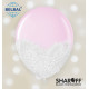 Повітряна кулька (B105, 30 см) Brush shine білі на рожевому льодянику 1 шт. арт. 258-0160