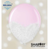 Повітряна кулька (B105, 30 см) Brush shine білі на рожевому льодянику 1 шт. арт. 258-0160