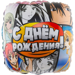 Фольгований квадрат ДР Аніме Весела витівка 46 см арт. 1202-2704