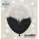 Повітряна кулька (B105, 30 см) Brush shine чорна на прозорому 1 шт. арт. 258-0162