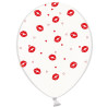 Повітряна кулька (B105, 30 см), червоні губки на білому 25 шт. 5 ст. арт. 258-0060