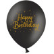 Повітряна кулька (B105, 30 см), Happy Birthday золото на чорному 25 шт. 2 ст. арт. 258-0091