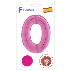 Цифра 0 малинова Flexmetal 40''/102 см
