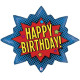 Фольгована фігура "Happy Birthday" герба супергероя Grabo 62х75 см арт. 3207-1403 Г