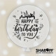 Повітряна куля (30'' 80 см) Happy Birthday, 1 колір/2 сторони, біла, в уп. арт. 0102