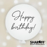 Повітряна куля (30" 80 см) Happy Birthday, тонкий шрифт, 1 колір/2 сторони, білий, арт.