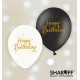 Повітряна кулька (B105, 30 см), Happy Birthday золото (мікс) 25 шт. 2 ст., Арт. 0327