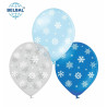 Повітряна куля (В105, 30см), "Сніжинки", металік, блакитний, прозорий, синій, 25 шт., арт. 258-0193